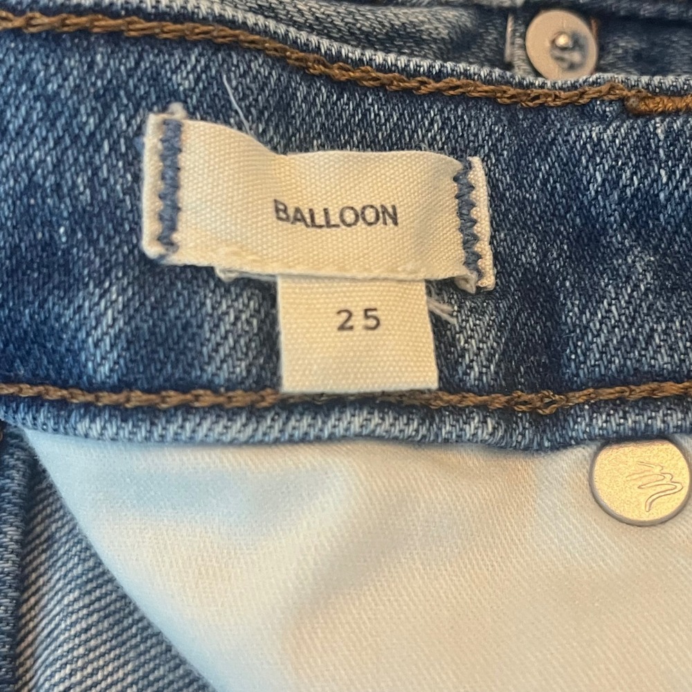 Madewell Cropped Balloon Jeans Grandle Wash High Rise Denim‎ Blue Size 25 - Picture 8 of 14